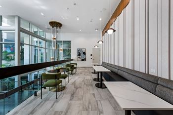 Coworking lounge at g12 apartments in los angeles, ca 90015